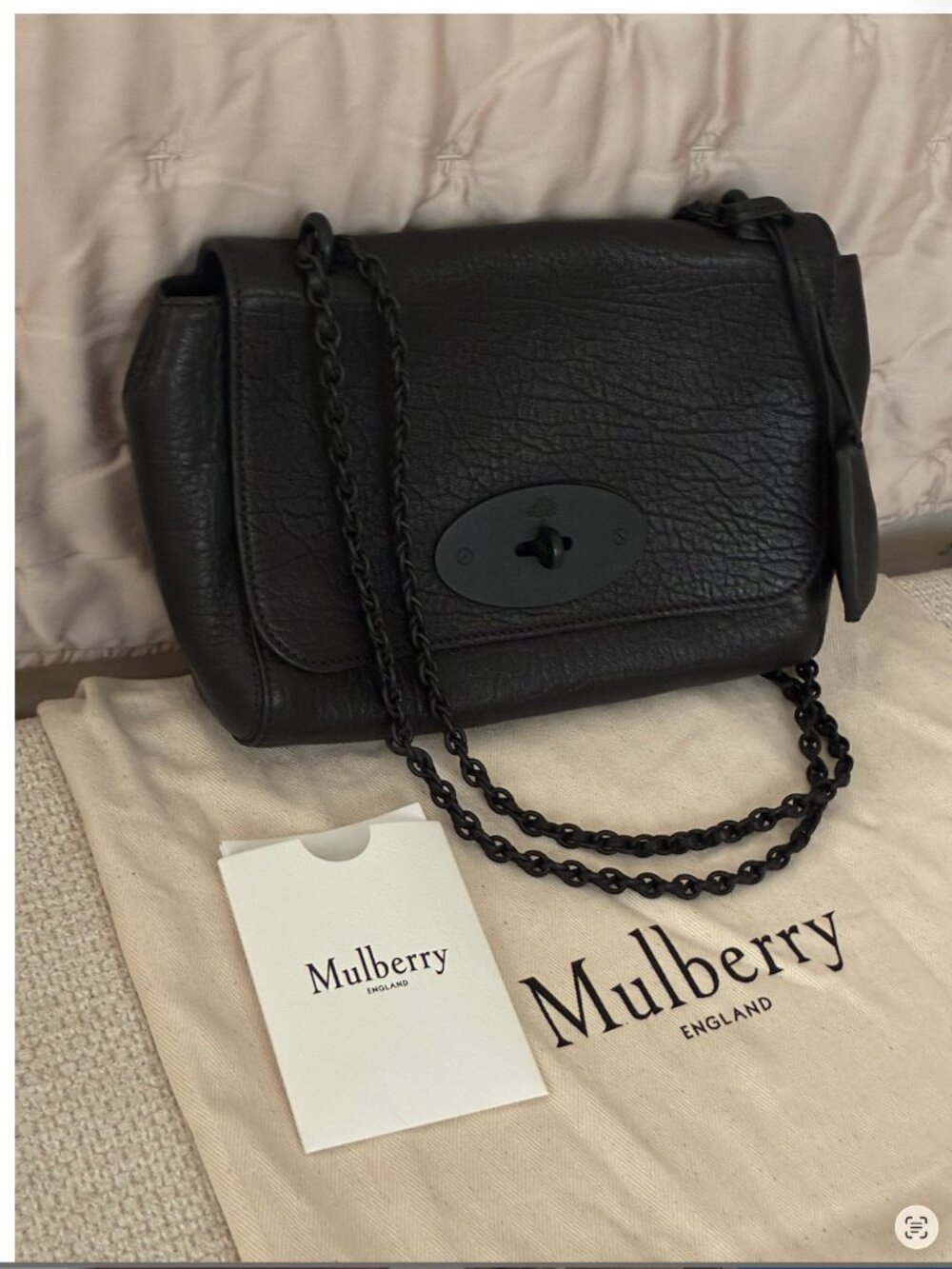 Mulberry Lily Grained Leather Bag - Black on Black